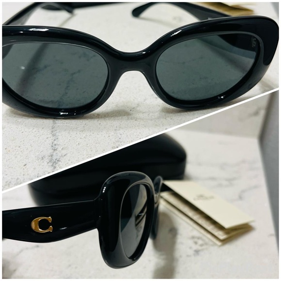 Coach Women's Hc8391u Sculpted C Hardware Universal Fit Oval Sunglasses - Picture 1 of 8